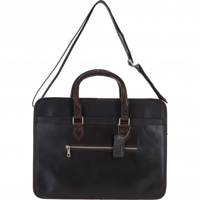 Ashwood Leather Large Business Case Brown: PL-48
