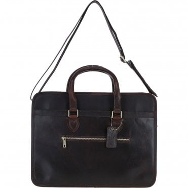 Ashwood Leather Large Business Case Brown: PL-48