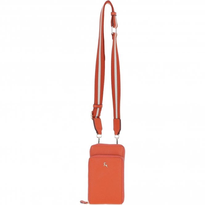 Ashwood Leather Luxury Crossbody Phone Bag Design-X Orange: X-31