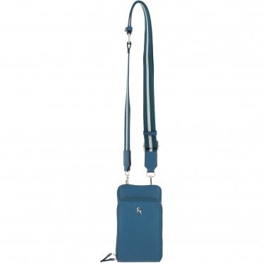 Ashwood Leather Luxury Crossbody Phone Bag Design-X Teal: X-31