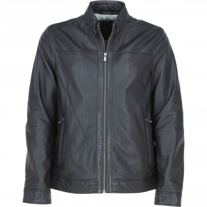 Ashwood Leather Mandarin Collar Zip-Up Men's Jacket Brown: AMJ-10