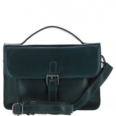 Ashwood Leather Medium Crossbody Satchel Bag Green: P-62