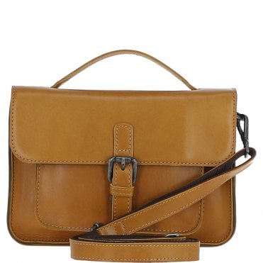 Ashwood Leather Medium Crossbody Satchel Bag Mustard: P-62