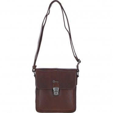Ashwood Leather Medium Men's Buckle Crossbody Bag Chestnut: S-61