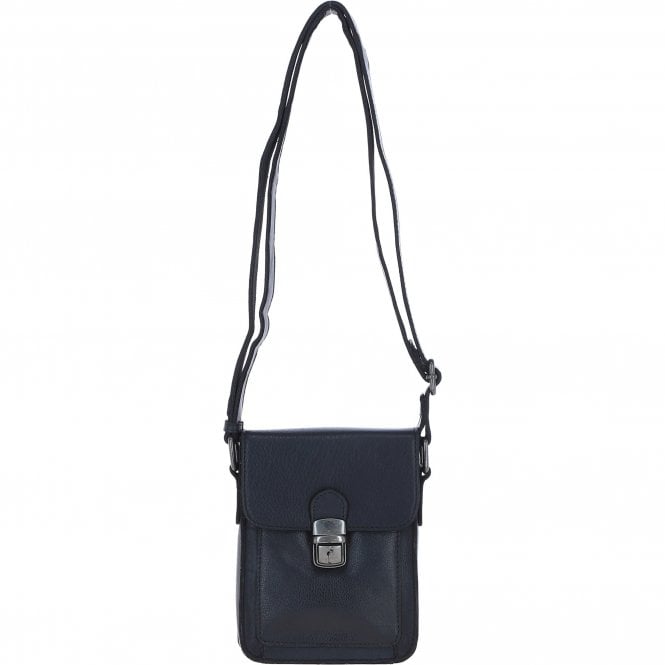Ashwood Leather Men's Buckle Crossbody Bag Black: S-60