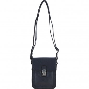 Ashwood Leather Men's Buckle Crossbody Bag Black: S-60