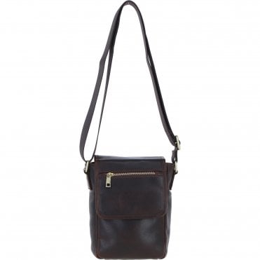Ashwood Leather Men's Cross Body Flap Bag Brown: PL-44