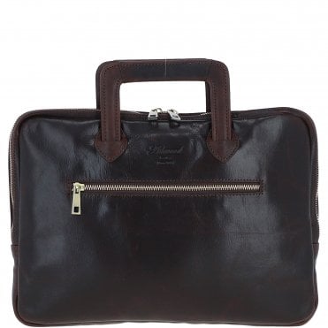 Ashwood Leather Mens Laptop Handle Bag Brown: PL-45