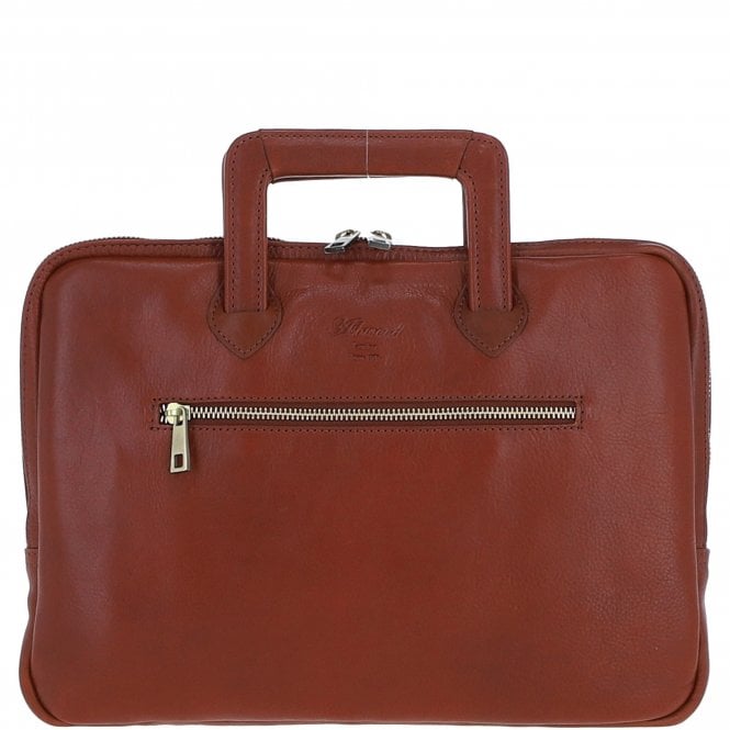 Ashwood Leather Mens Laptop Handle Bag Tan: PL-45