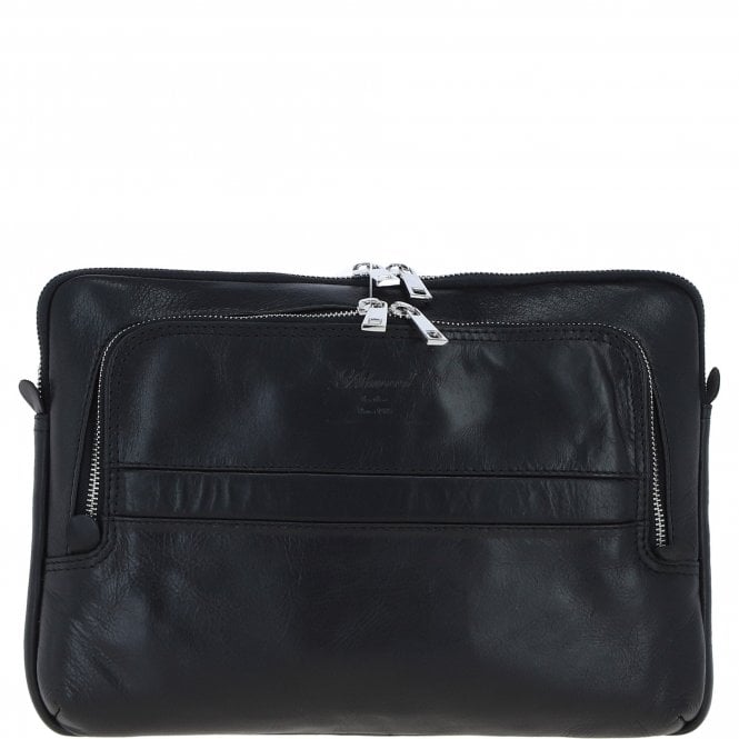 Ashwood Leather Mens Laptop Sleeves Bag Black: PL-42