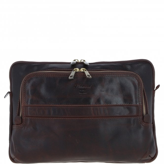 Ashwood Leather Mens Laptop Sleeves Bag Brown: PL-42