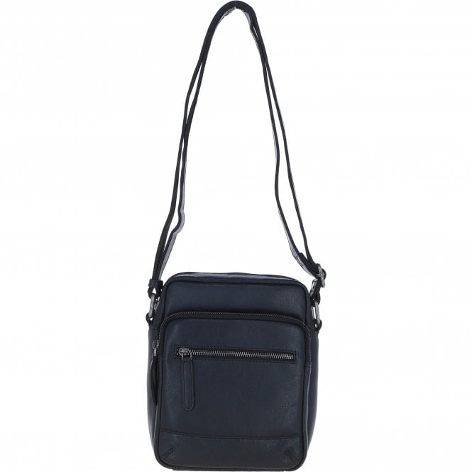 Ashwood Leather Men's Zip Crossbody Bag Black: S-62
