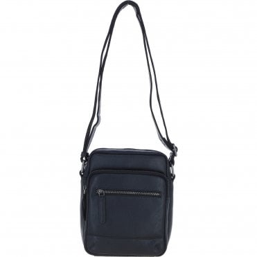 Ashwood Leather Men's Zip Crossbody Bag Black: S-62