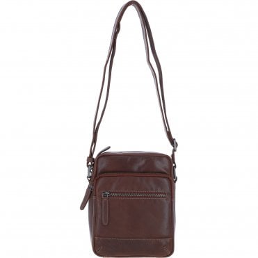 Ashwood Leather Men's Zip Crossbody Bag Chestnut: S-62