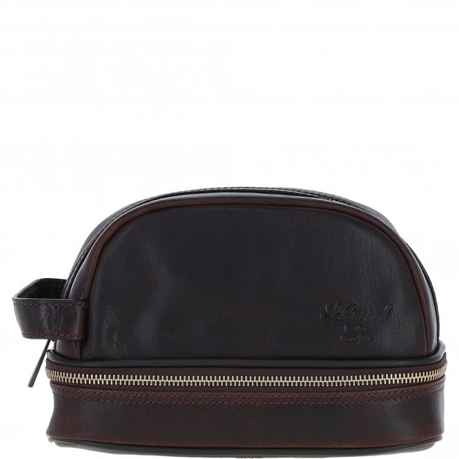 Ashwood Leather Men's Zip Washbag Brown: PL-41