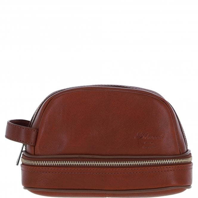 Ashwood Leather Men's Zip Washbag Tan: PL-41