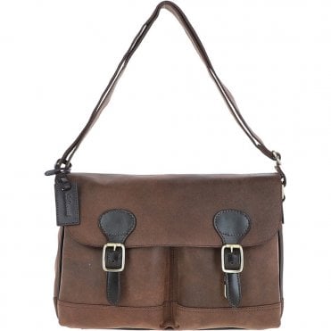 Ashwood Leather Messenger Laptop Bag Oily Brown: EDWARD