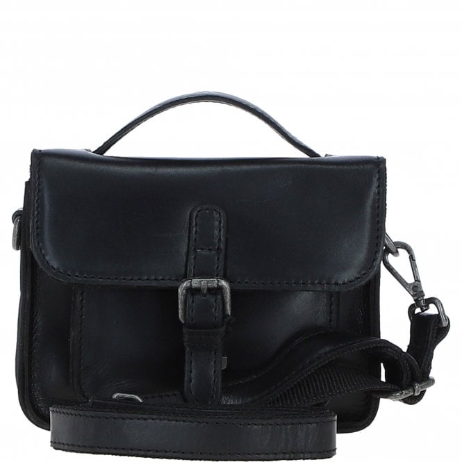 Ashwood Leather Mini Crossbody Satchel Bag Black: P-61
