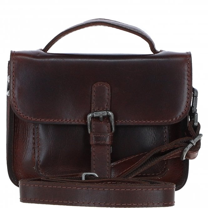 Ashwood Leather Mini Crossbody Satchel Bag Brandy: P-61