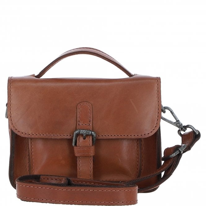 Ashwood Leather Mini Crossbody Satchel Bag Tan: P-61