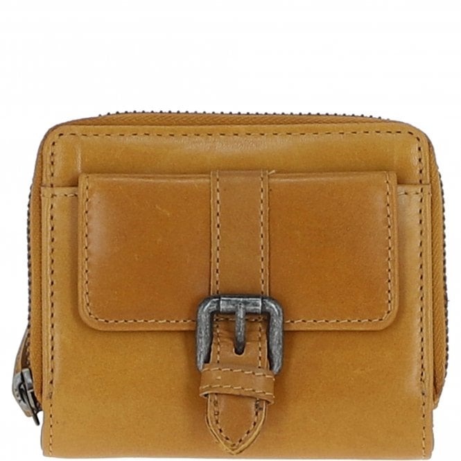 Ashwood Leather Multi Compartment Purse with Gift Box Mustard: P-60