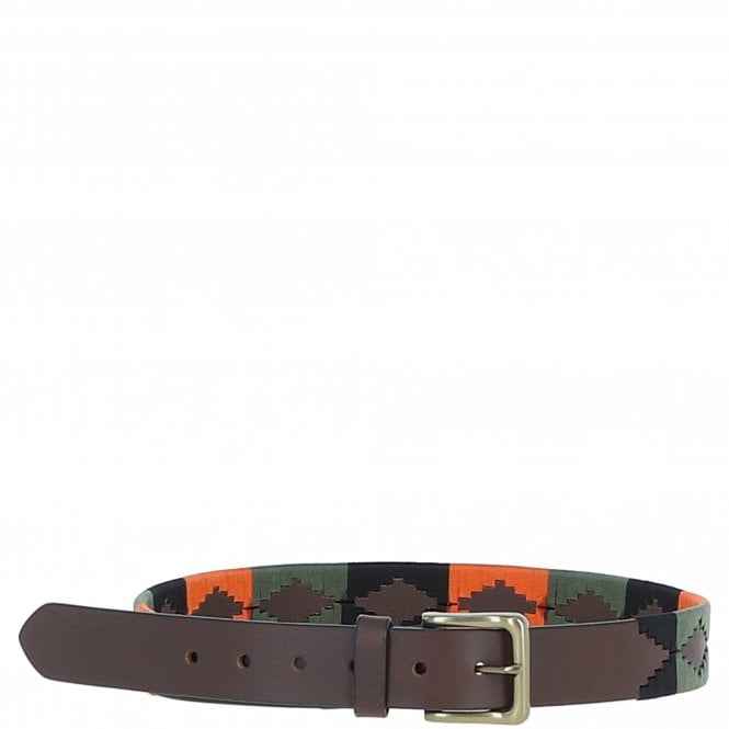 Ashwood Leather Multicolored Handmade Belt Orange: POF-25