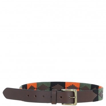 Ashwood Leather Multicolored Handmade Belt Orange: POF-25