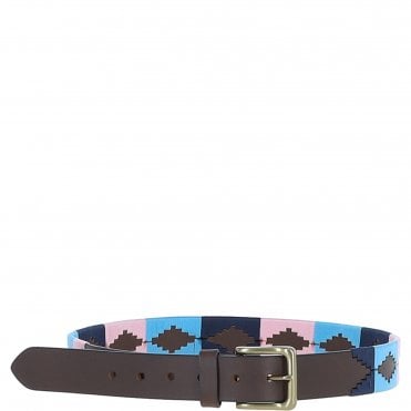 Ashwood Leather Multicolored Handmade Belt Pink: POF-21