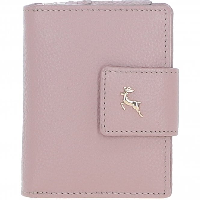 Ashwood Leather RFID Secure Wallet/Purse with Zip and Stud Closure Wood Rose: X-30