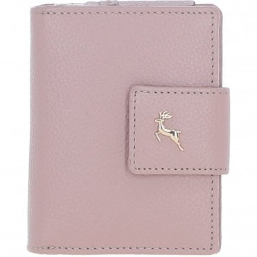 Ashwood Leather RFID Secure Wallet/Purse with Zip and Stud Closure Wood Rose: X-30
