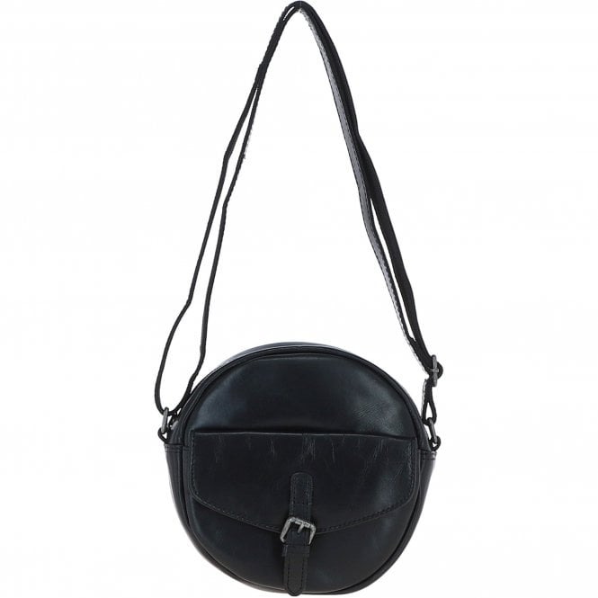Ashwood Leather Round Crossbody Bag Black: P-66