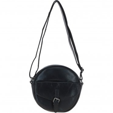 Ashwood Leather Round Crossbody Bag Black: P-66