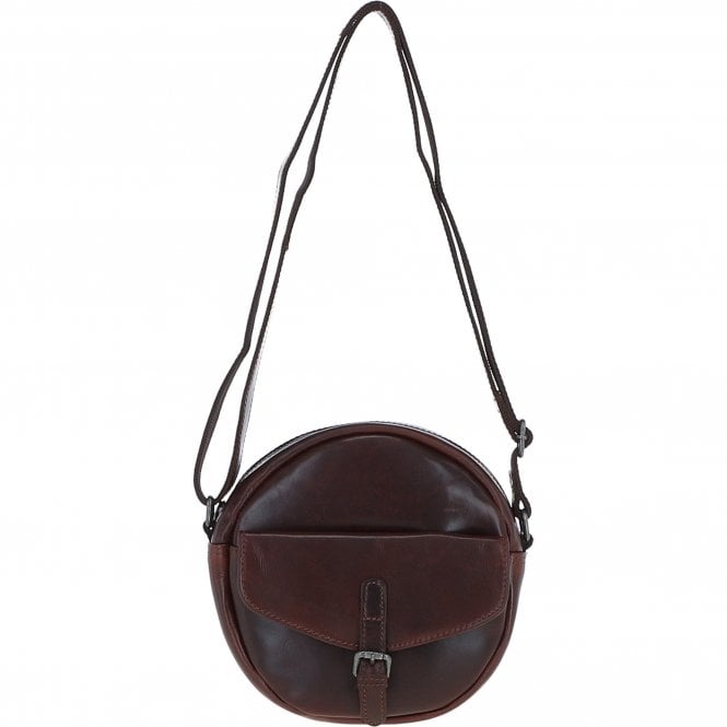 Ashwood Leather Round Crossbody Bag Brandy: P-66