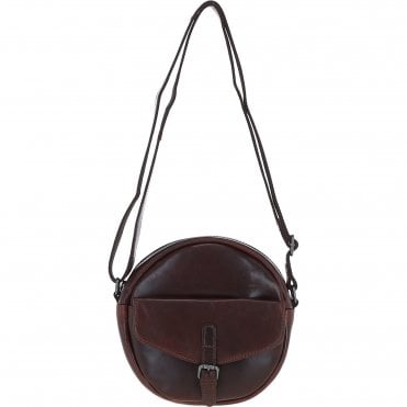 Ashwood Leather Round Crossbody Bag Brandy: P-66