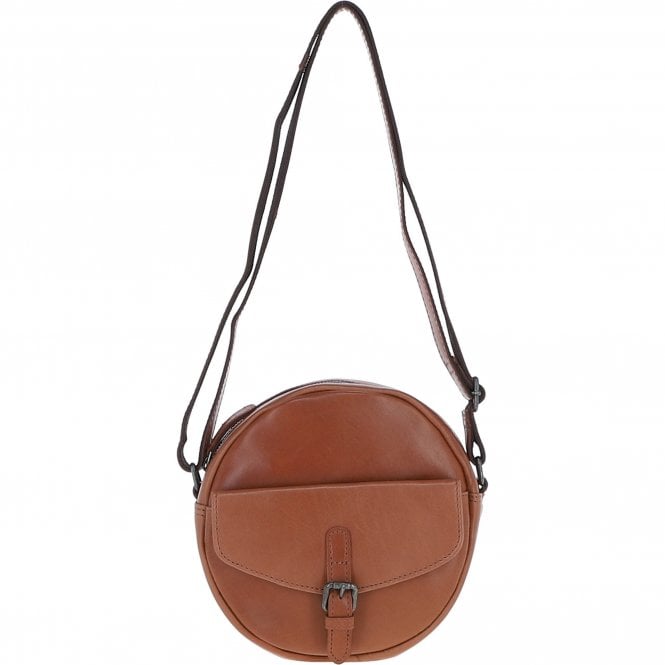 Ashwood Leather Round Crossbody Bag Tan: P-66