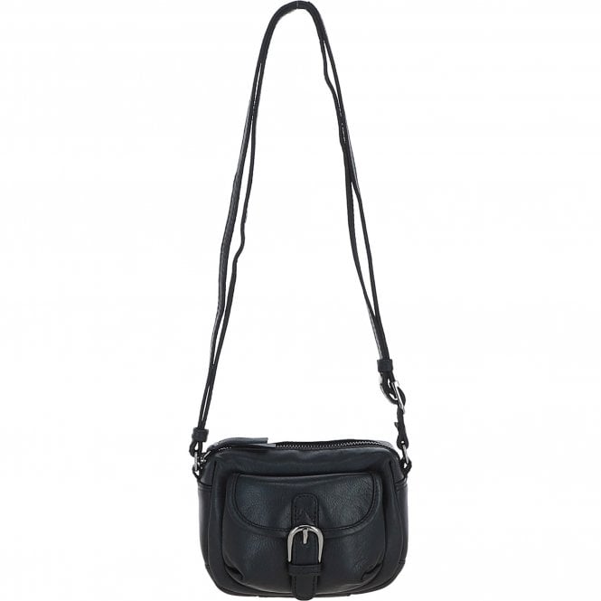 Ashwood Leather Smart Women's Buckle Crossbody Bag Black: S-31