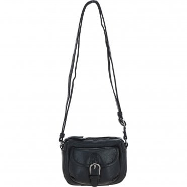 Ashwood Leather Smart Women's Buckle Crossbody Bag Black: S-31