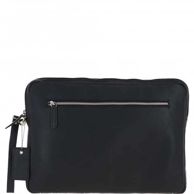 Ashwood Leather Tablet Holder and A4 Sleeve Section Black: K-40