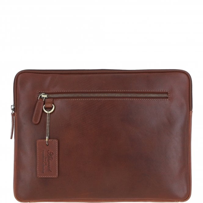Ashwood Leather Tablet Holder and A4 Sleeve Section Chestnut: K-40