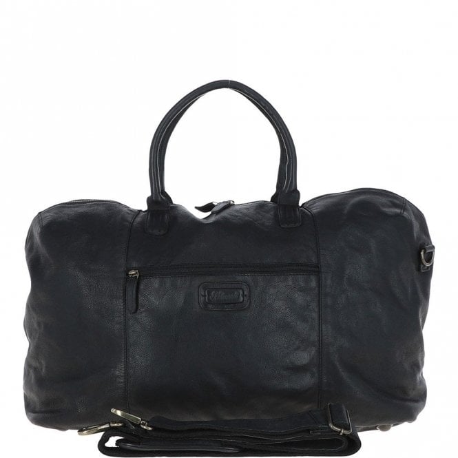 Ashwood Leather Travel Holdall Black : Dylan