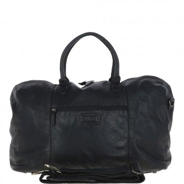 Leather Travel Holdall Black : Dylan