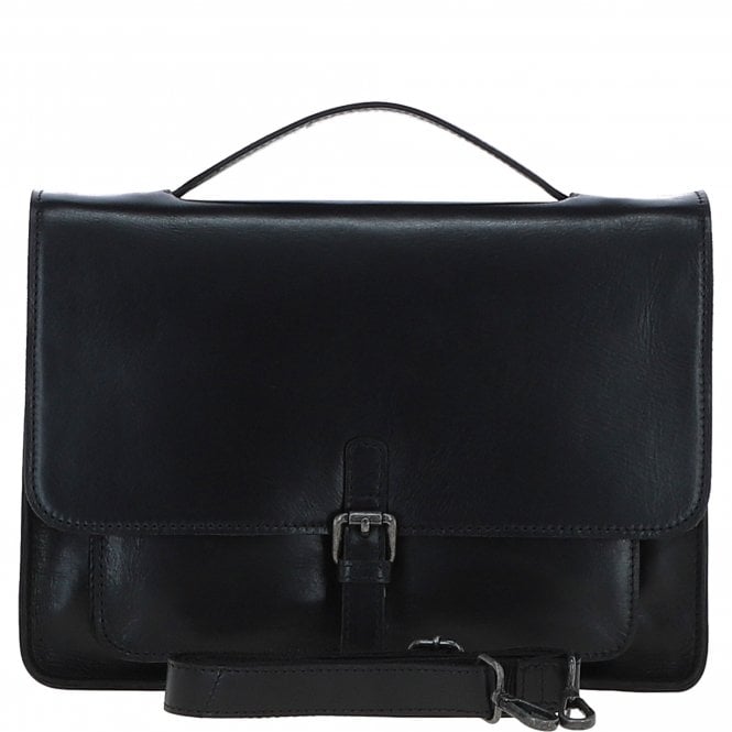 Ashwood Leather Unisex Large Crossbody Satchel Bag Black: P-63