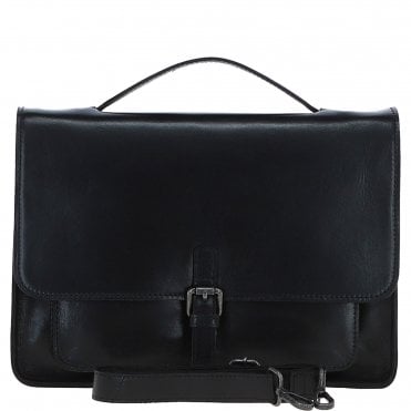Ashwood Leather Unisex Large Crossbody Satchel Bag Black: P-63