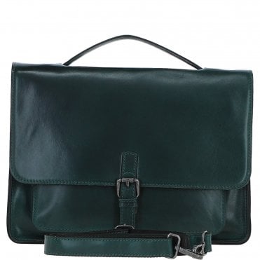 Ashwood Leather Unisex Large Crossbody Satchel Bag Green: P-63