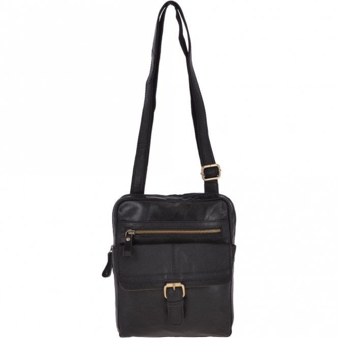 Ashwood Leather Vintage Medium Flight Shoulder Bag Black : G-33