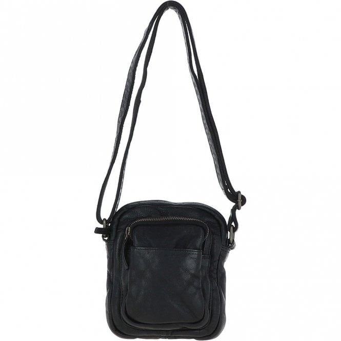 Ashwood Leather Vintage Small Flight Shoulder Bag Black : FIN