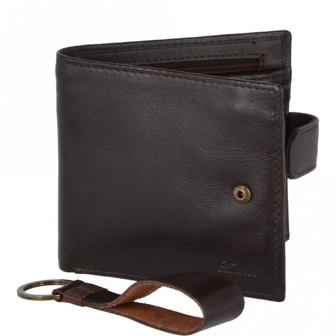 Ashwood Leather Wallet and Keyring Gift Set Brown : GS-1287