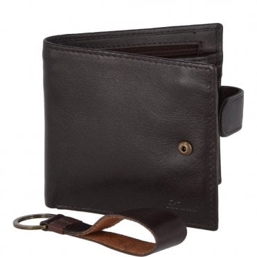 Leather Wallet and Keyring Gift Set Brown : GS-1287