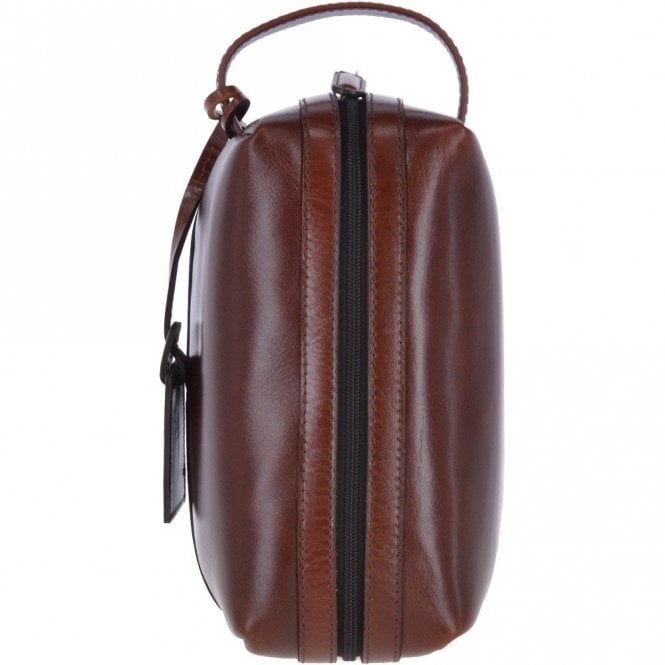Ashwood Leather Wash Bag Brandy : Rudy