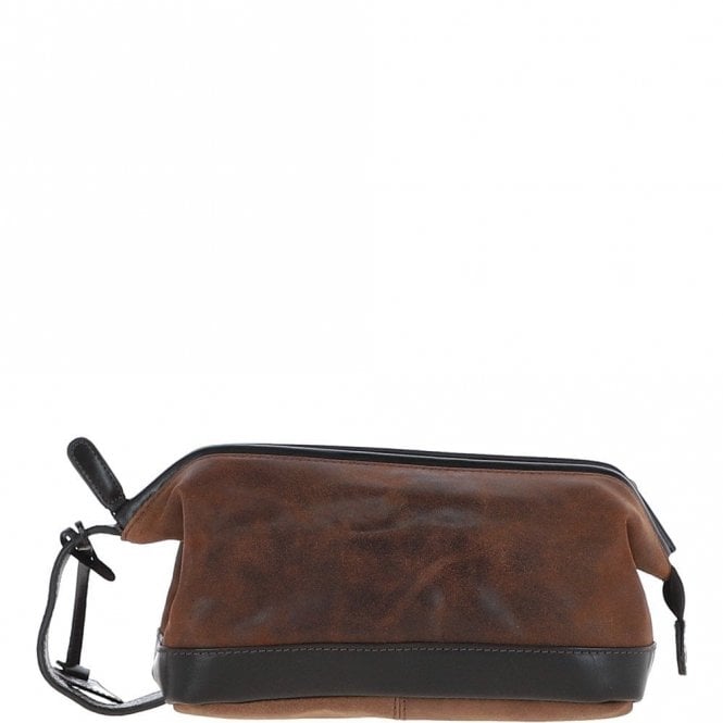 Ashwood Leather Wash Bag Brown: LOU